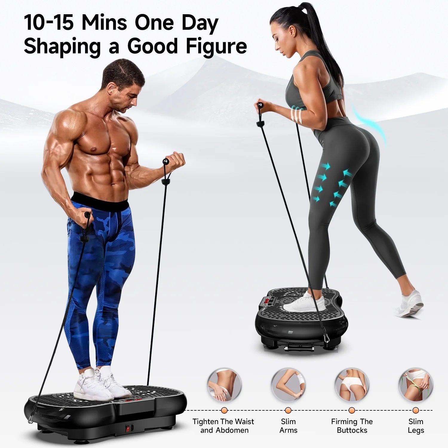 Full Body Vibration Plate Exercise Machine for Lymphatic Drainage Weight Loss, Bluetooth with Message Pedals, Workout Vibration Platform for Home Fitness 400Lbs
