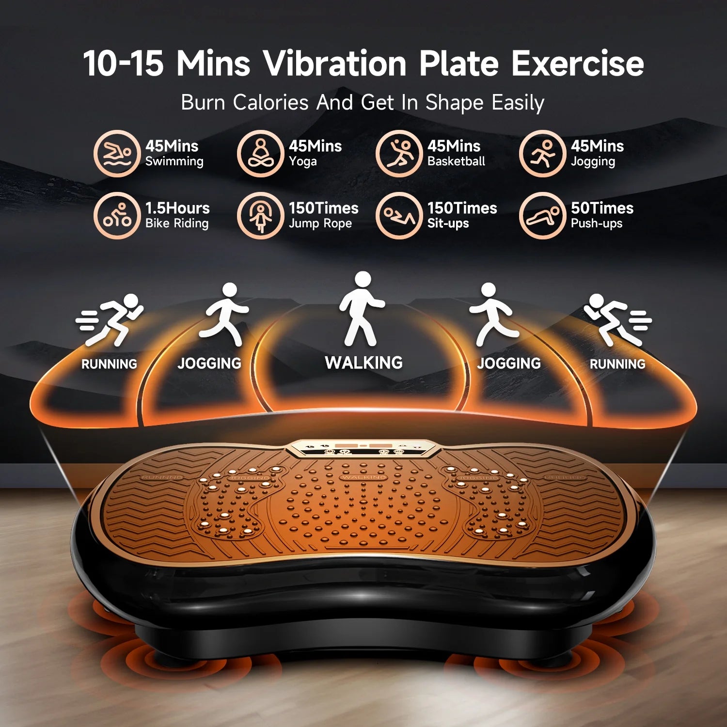Full Body Vibration Plate Exercise Machine for Lymphatic Drainage Weight Loss, Bluetooth with Message Pedals, Workout Vibration Platform for Home Fitness 400Lbs