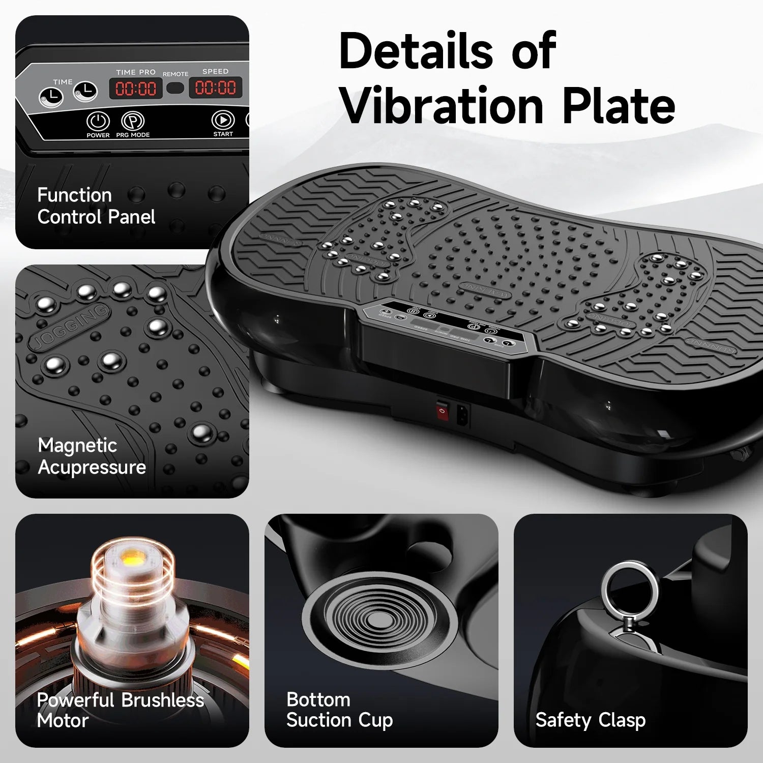 Full Body Vibration Plate Exercise Machine for Lymphatic Drainage Weight Loss, Bluetooth with Message Pedals, Workout Vibration Platform for Home Fitness 400Lbs