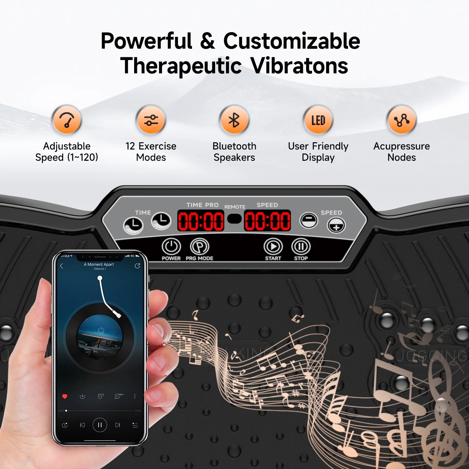 Full Body Vibration Plate Exercise Machine for Lymphatic Drainage Weight Loss, Bluetooth with Message Pedals, Workout Vibration Platform for Home Fitness 400Lbs